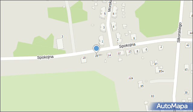 Gubin, Spokojna, 16, mapa Gubin