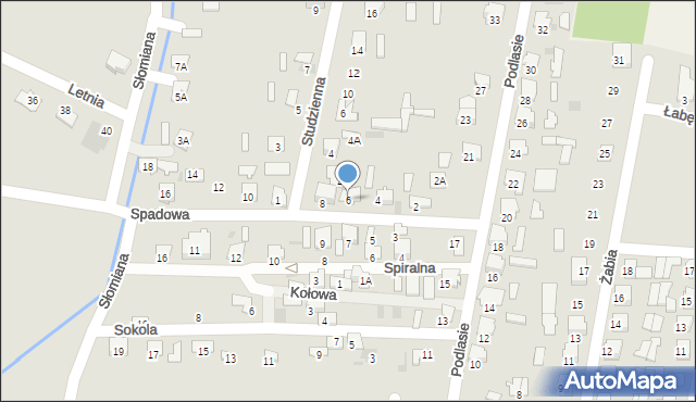 Hajnówka, Spadowa, 6, mapa Hajnówka