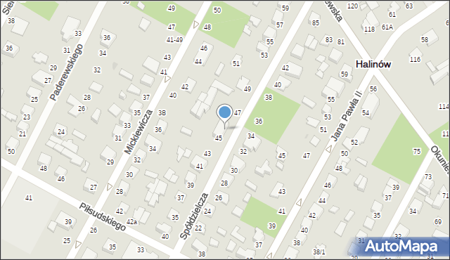 Halinów, Spółdzielcza, 45A, mapa Halinów