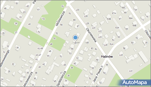 Halinów, Spółdzielcza, 57, mapa Halinów