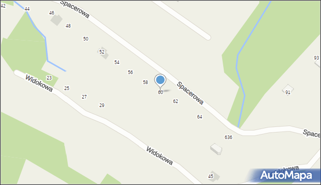 Harbutowice, Spacerowa, 60, mapa Harbutowice