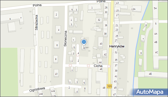 Henryków, Spokojna, 6, mapa Henryków