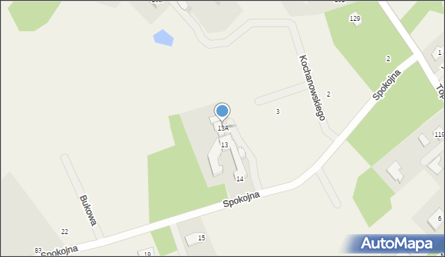 Henryszew, Spokojna, 13A, mapa Henryszew