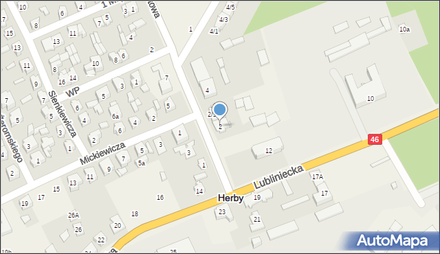 Herby, Sportowa, 2, mapa Herby