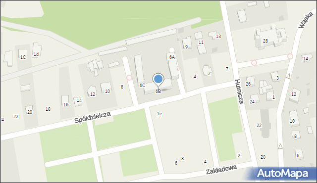 Huta-Dąbrowa, Spółdzielcza, 6B, mapa Huta-Dąbrowa