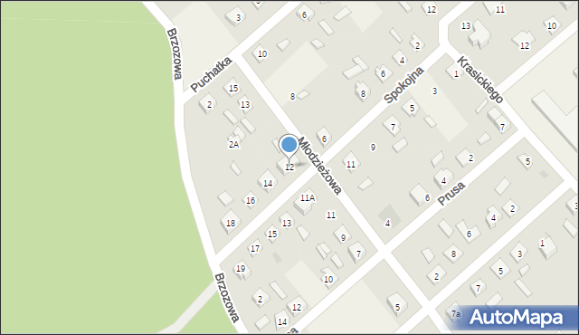 Iłowo-Osada, Spokojna, 12, mapa Iłowo-Osada