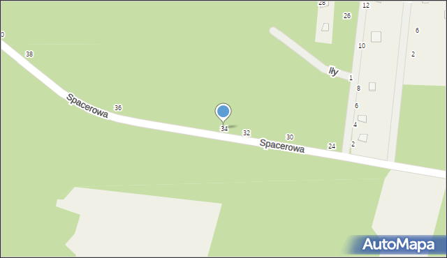 Iły, Spacerowa, 34, mapa Iły