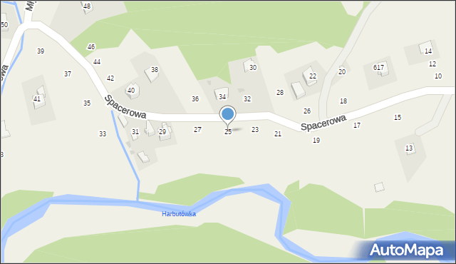 Izdebnik, Spacerowa, 25, mapa Izdebnik