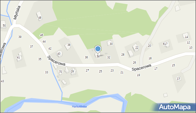 Izdebnik, Spacerowa, 34, mapa Izdebnik