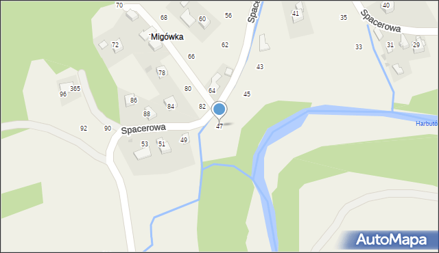 Izdebnik, Spacerowa, 47, mapa Izdebnik