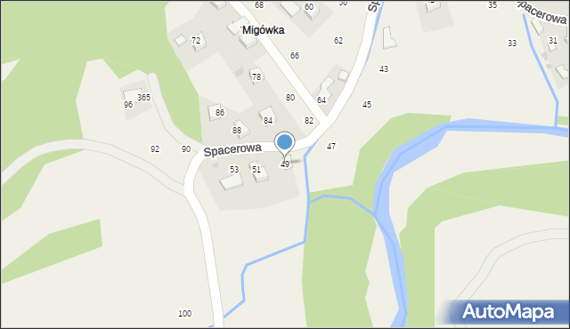 Izdebnik, Spacerowa, 49, mapa Izdebnik