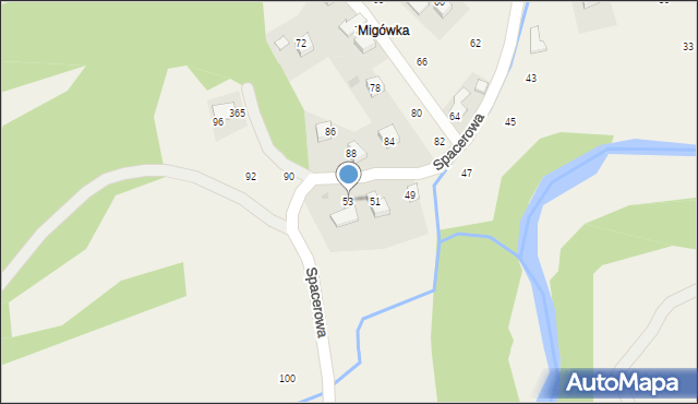 Izdebnik, Spacerowa, 53, mapa Izdebnik