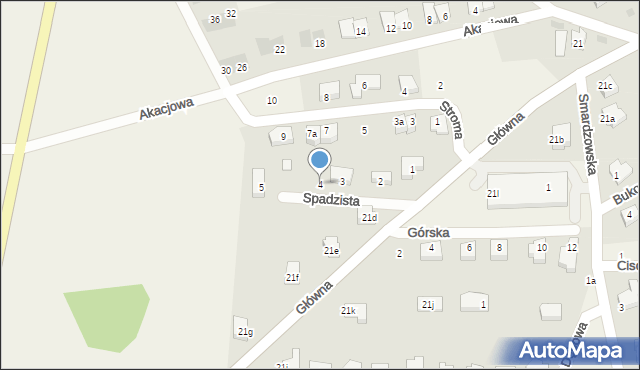 Jaczów, Spadzista, 4, mapa Jaczów