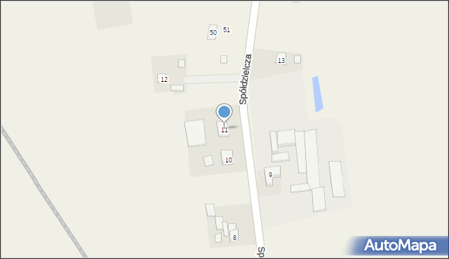Jaksice, Spółdzielcza, 11, mapa Jaksice