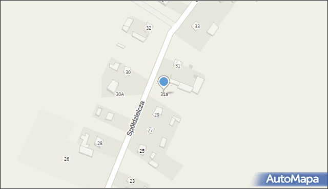 Jaksice, Spółdzielcza, 31a, mapa Jaksice