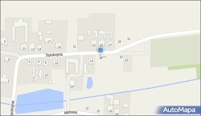 Jakubów, Spokojna, 16, mapa Jakubów