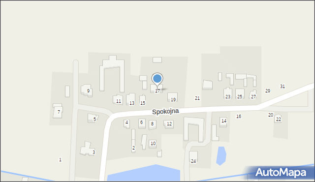 Jakubów, Spokojna, 17, mapa Jakubów