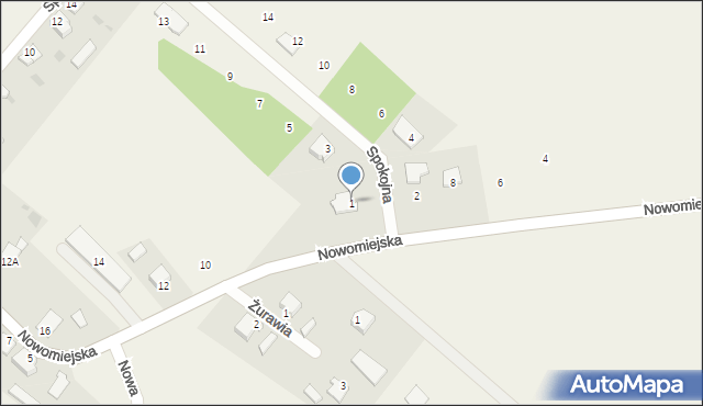 Jamielnik, Spokojna, 1, mapa Jamielnik