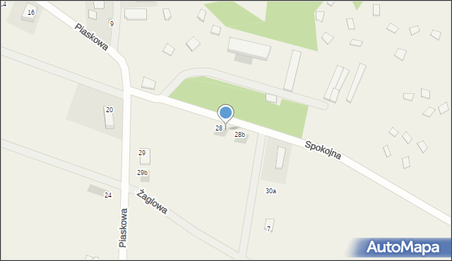Jantar, Spokojna, 28a, mapa Jantar