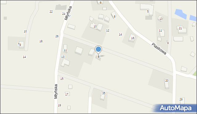 Jantar, Spokojna, 8, mapa Jantar