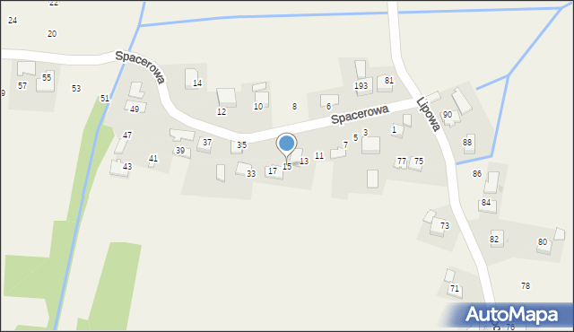 Jaśkowice, Spacerowa, 15, mapa Jaśkowice