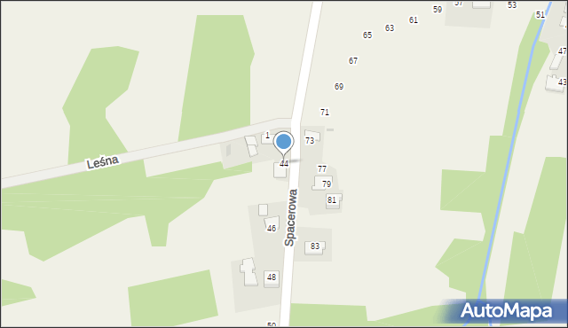 Jaśkowice, Spacerowa, 44, mapa Jaśkowice