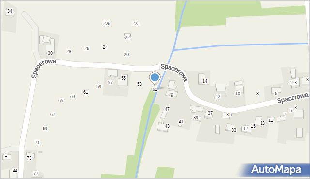 Jaśkowice, Spacerowa, 51, mapa Jaśkowice