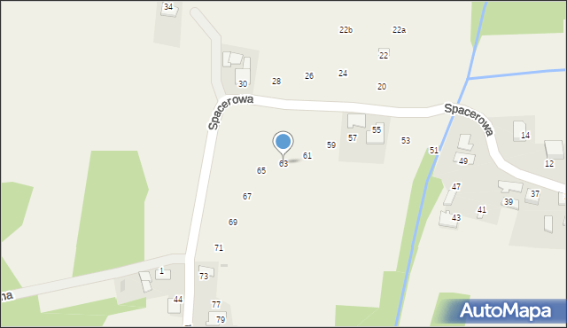 Jaśkowice, Spacerowa, 63, mapa Jaśkowice