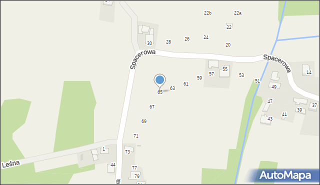 Jaśkowice, Spacerowa, 65, mapa Jaśkowice