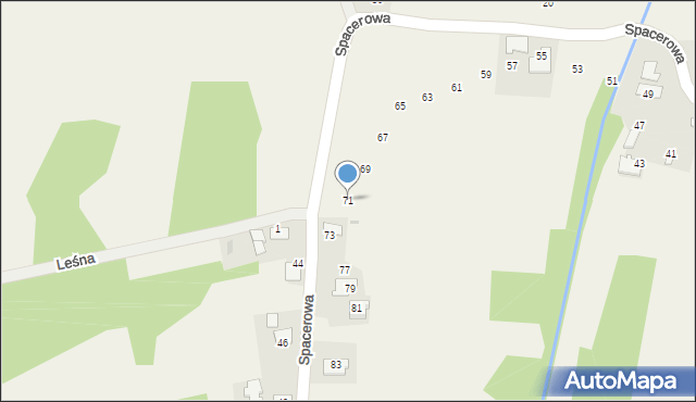 Jaśkowice, Spacerowa, 71, mapa Jaśkowice
