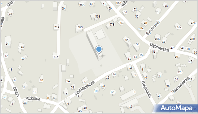 Jaworzno, Spółdzielcza, 9, mapa Jaworzno