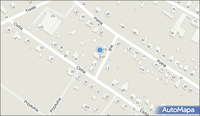 Jelcz-Laskowice, Spokojna, 5, mapa Jelcz-Laskowice