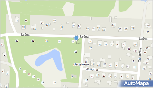 Jerzykowo, Spokojna, 13, mapa Jerzykowo