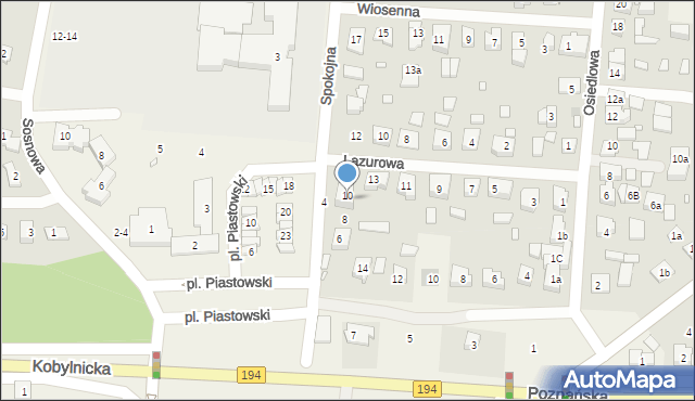 Jerzykowo, Spokojna, 8-10, mapa Jerzykowo