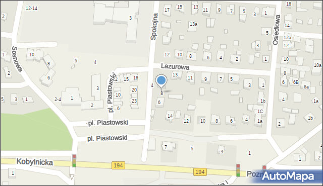 Jerzykowo, Spokojna, 8, mapa Jerzykowo