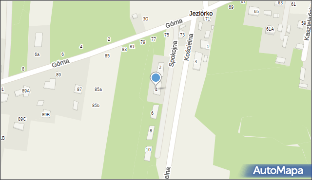 Jeziórko, Spokojna, 4, mapa Jeziórko