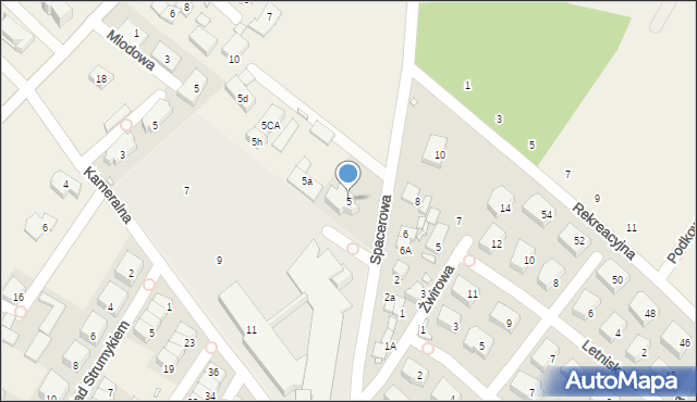 Józefosław, Spacerowa, 5, mapa Józefosław