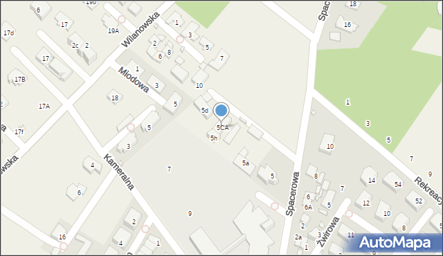 Józefosław, Spacerowa, 5F, mapa Józefosław