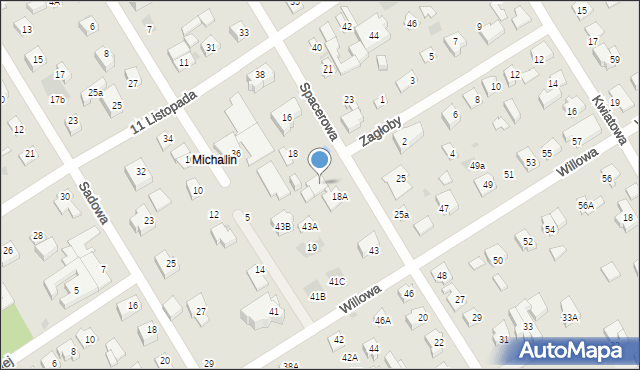 Józefów, Spacerowa, 18B, mapa Józefów
