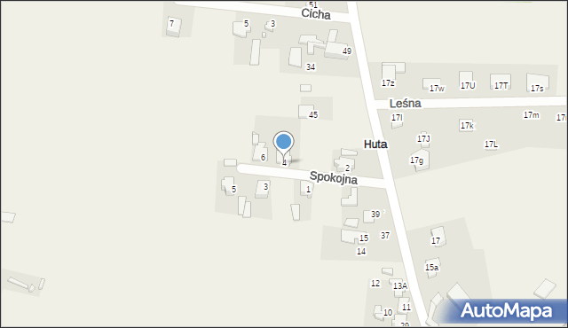 Józefów, Spokojna, 4, mapa Józefów