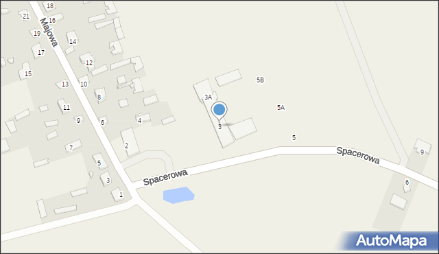 Juchnowiec Dolny, Spacerowa, 3, mapa Juchnowiec Dolny