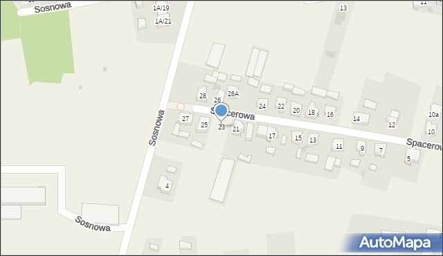 Kąkolewo, Spacerowa, 23, mapa Kąkolewo
