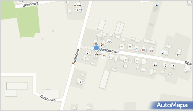 Kąkolewo, Spacerowa, 25, mapa Kąkolewo