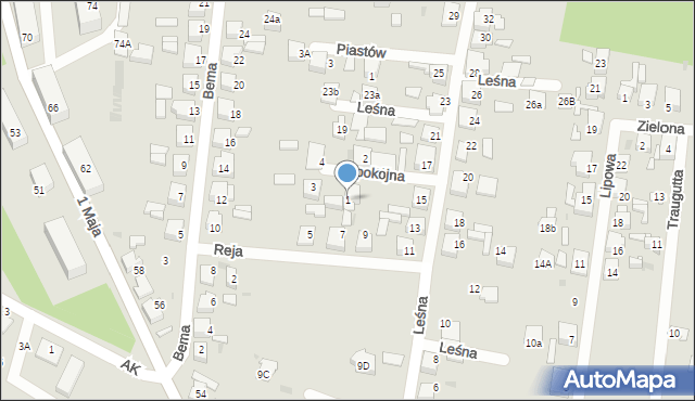Kalety, Spokojna, 1, mapa Kalety