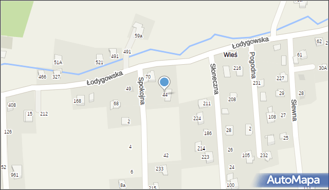 Kalna, Spokojna, 44, mapa Kalna