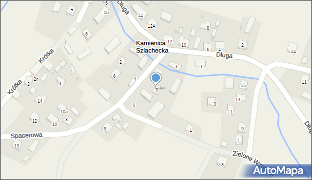 Kamienica Szlachecka, Spacerowa, 3, mapa Kamienica Szlachecka