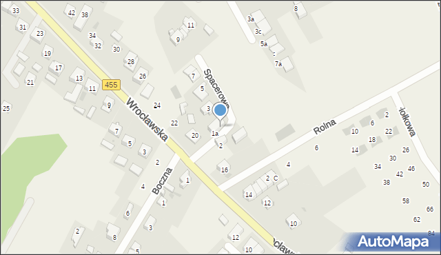 Kamieniec Wrocławski, Spacerowa, 1b, mapa Kamieniec Wrocławski