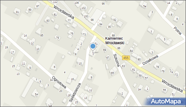 Kamieniec Wrocławski, Spółdzielcza, 3, mapa Kamieniec Wrocławski