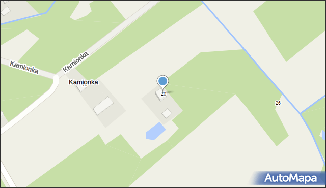 Kamionka, Spacerowa, 20, mapa Kamionka