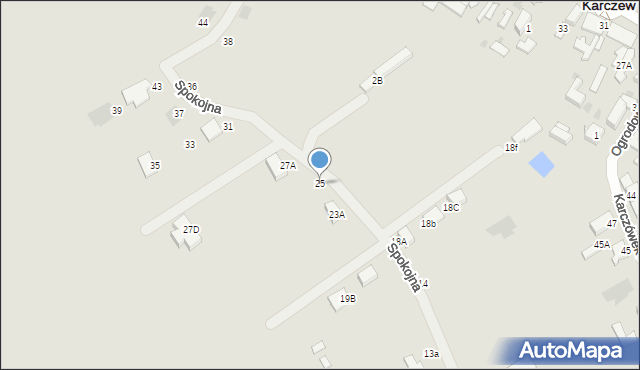 Karczew, Spokojna, 25, mapa Karczew